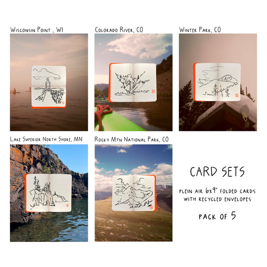 STUDIO COLLAB | Field Sketches 2024 | 5-Card 6X9" Folded Letter Set